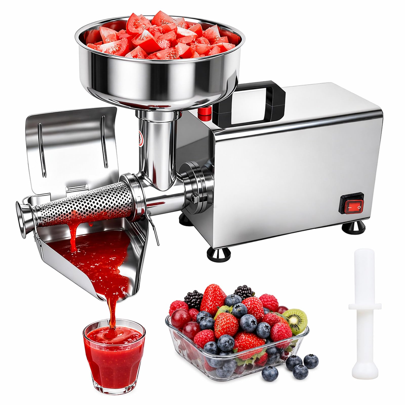 Macchina per salsa di pomodoro 450 W, per cucina di casa e lavorazioni in quantità, con acciaio inox 304, per passata, purea e conserve