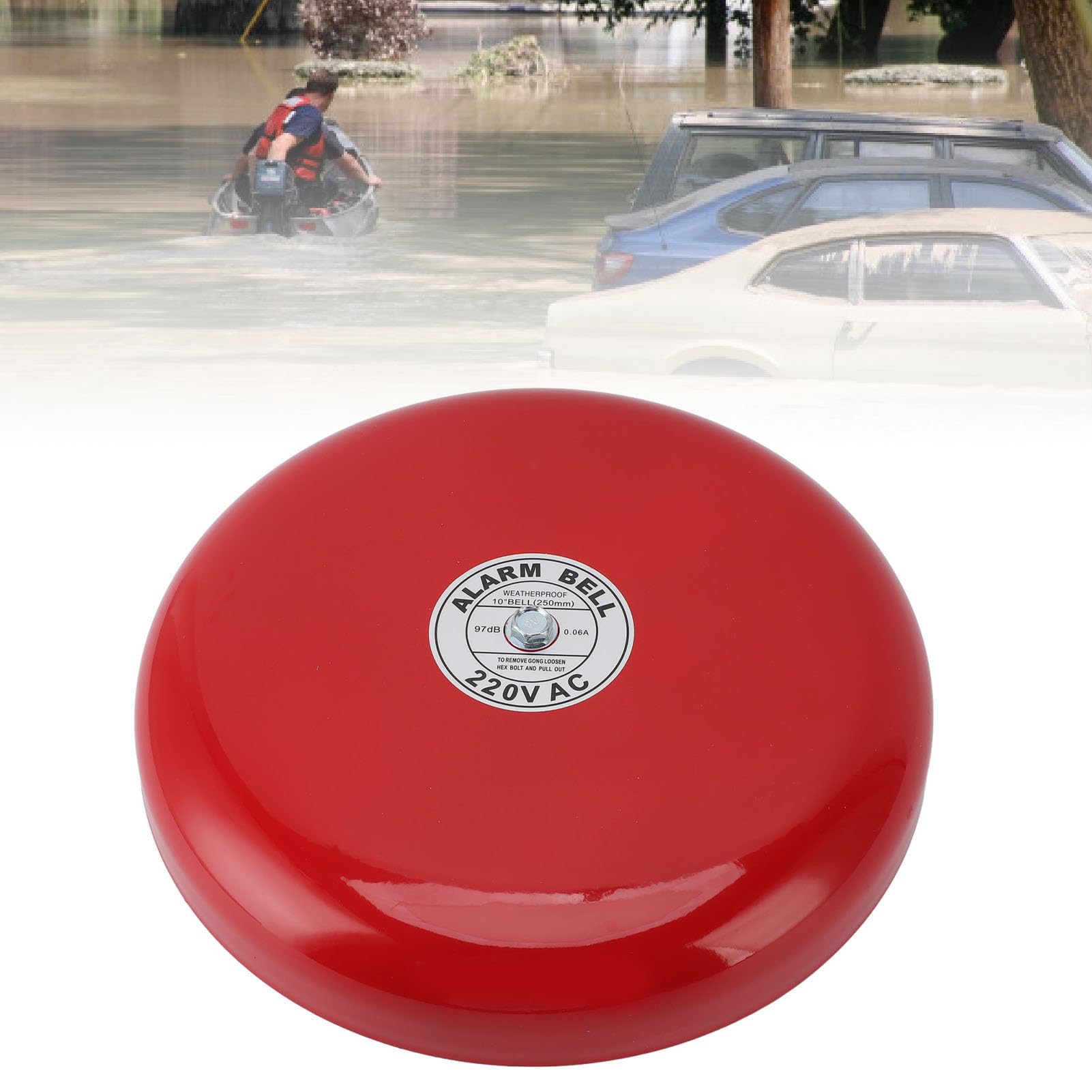 Campana de Alarma contra Incendios, Alarma de Timbre Estable Alta Sensibilidad 220 V CA Respuesta Rápida para la Escuela para el Hogar (CB-10B)