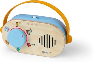 Baby Einstein Hape Discovery Radio Toy: Wooden Montessori Musical Toy with Lights, 30 Melodies & Animal Sounds, 6M+