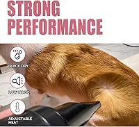Vista 3 de XPOWER B-123 - Secador de pelo para perros con control de velocidad y temperatura ajustable, secador de pelo para mascotas con 3 boquillas