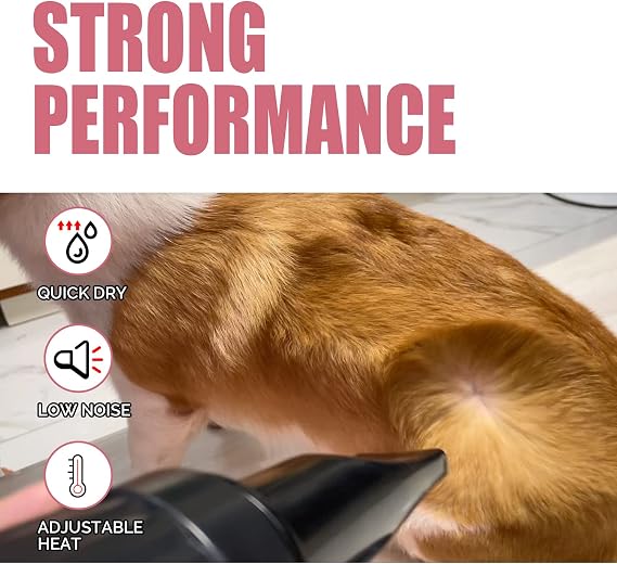 XPOWER B-123 HIGH Velocity Variable Speed PET Dryer with 2-Stage Heat Settings - Pastel Pink