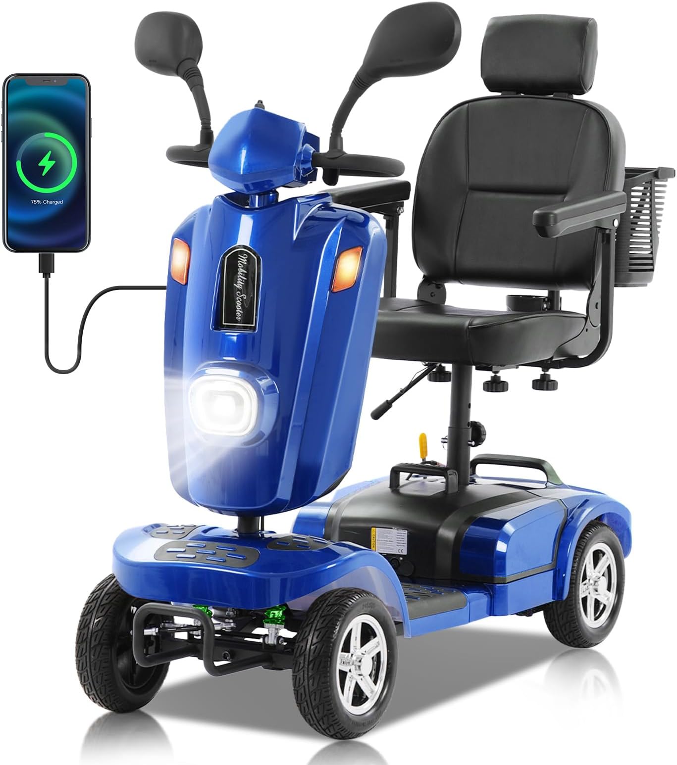 Heavy Duty Mobility Scooter for Adults & Seniors, 500W Motor, 16/26 Miles Long Range, 400 LBS Capacity, 10" All-Terrain Tires, Electric Scooter with Windshield & Suspension