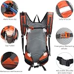 Hiking Daypack Backpack 15L Capacity, Many Compartments,Lightweight & Durable - Ideal as Hydration Backpack for Hiking, Running, MTB Cycling - Bladder NOT Included (Orange)