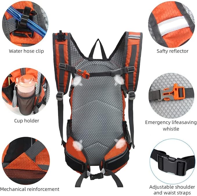 Mochila de Senderismo Impermeable 15L Ligera miniatura 6