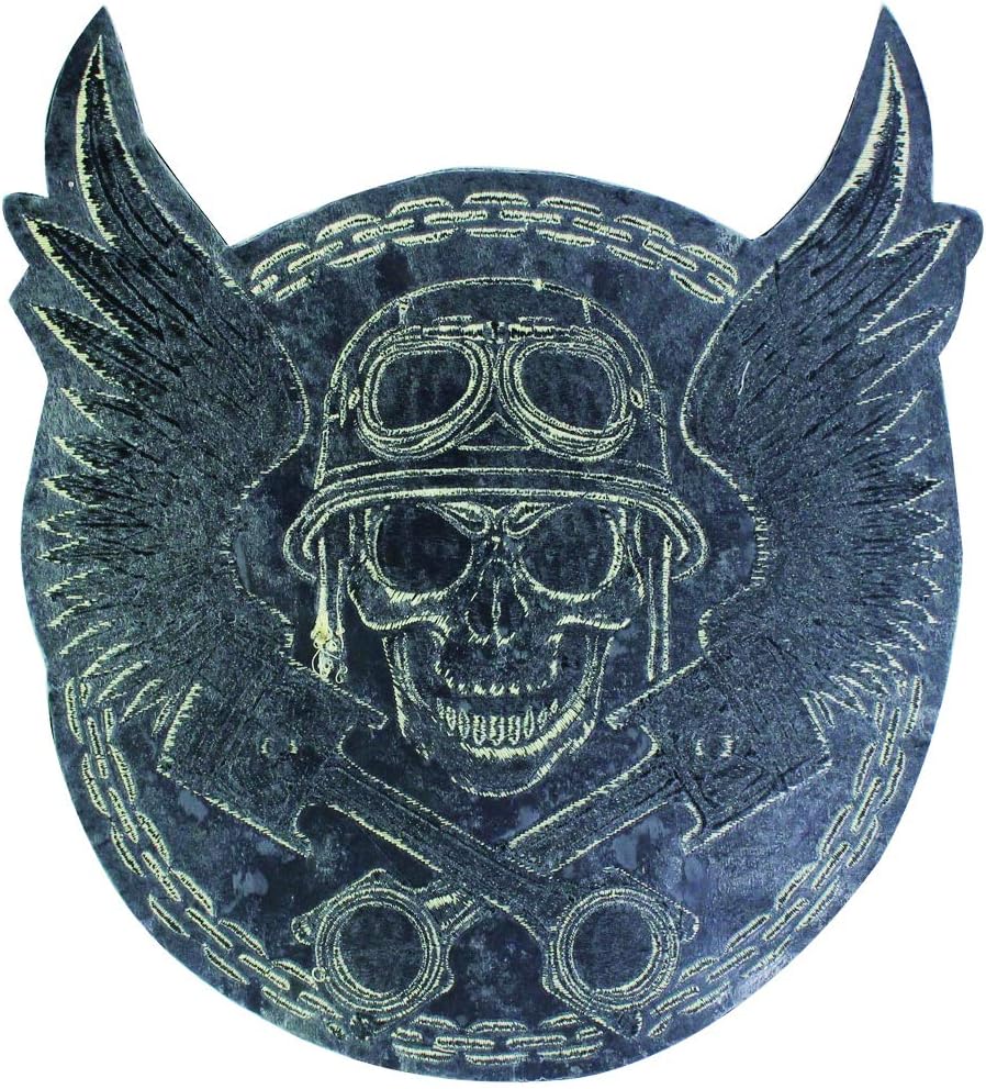 Large Embroidery Skull Patches for Jacket Back Motorcycle Biker Applique Iron on Badge 1 Piece