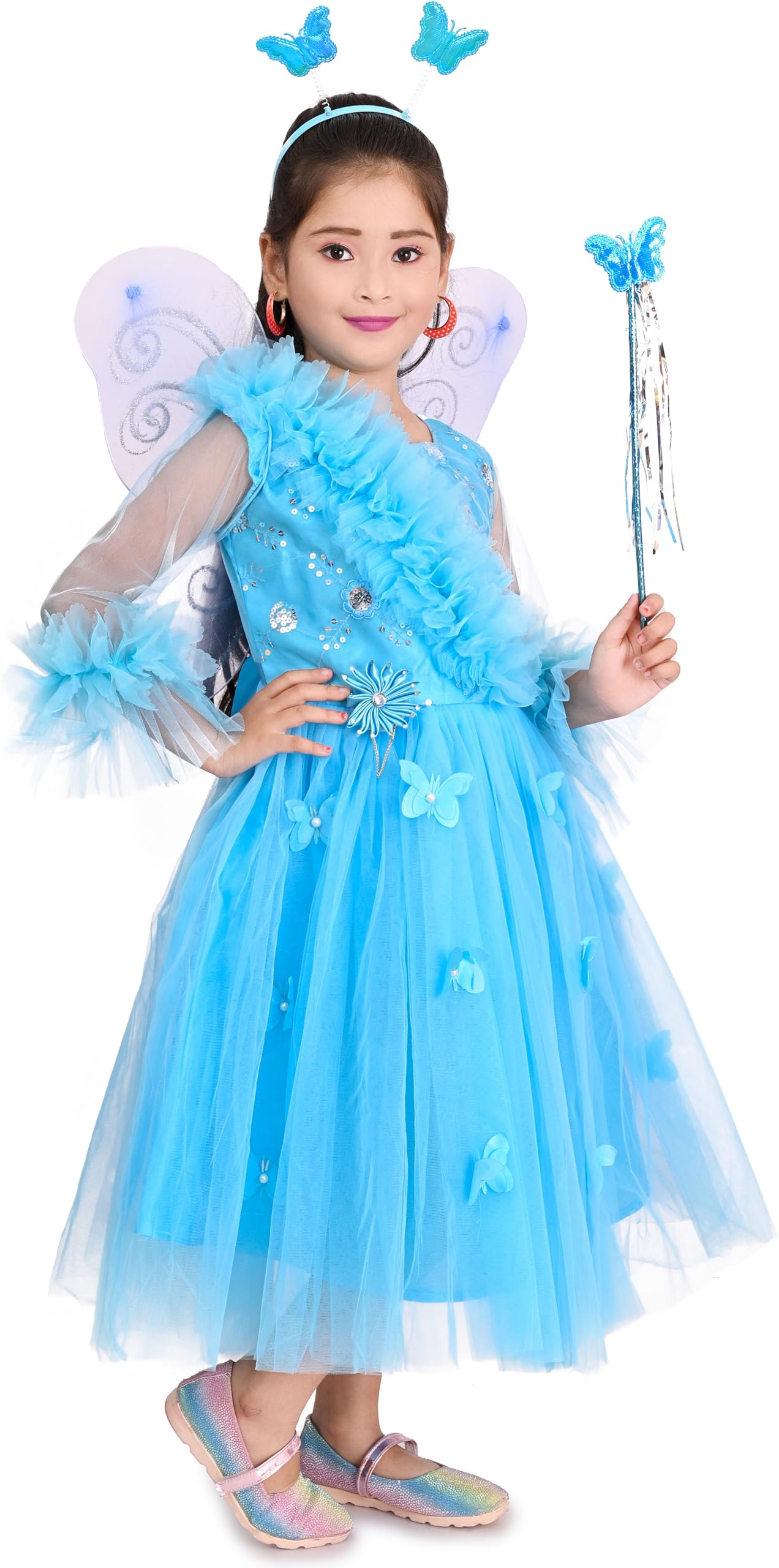 EPIKID Girl's Pari Frock for Party Festive Birthday Occasions (in, Age, 6 Years, 7 Years, Regular, Blue) 2