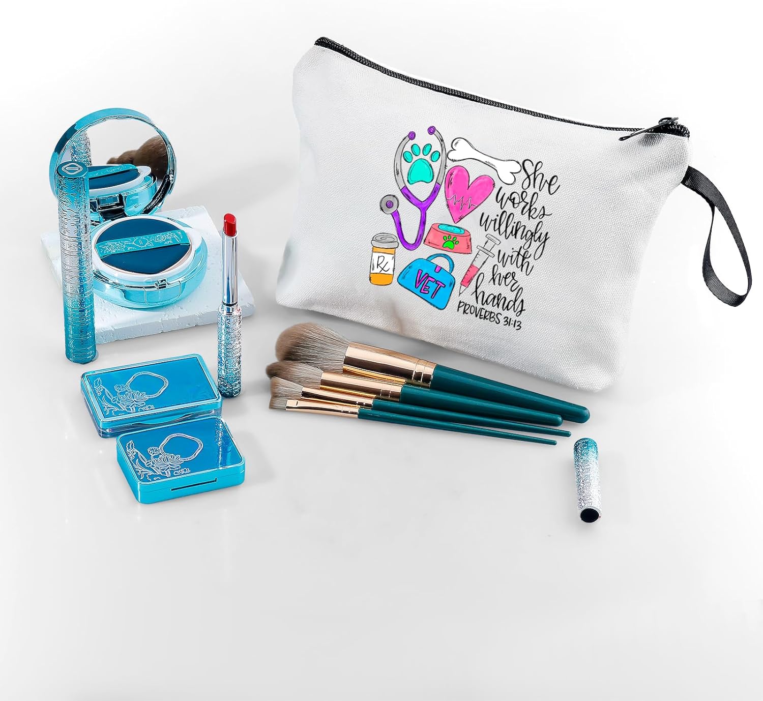 SEAMOON Vet Tech Med Future Veterinarian Thank You Appreciation Gifts Makeup Bag Cosmetic Bag - Image 7