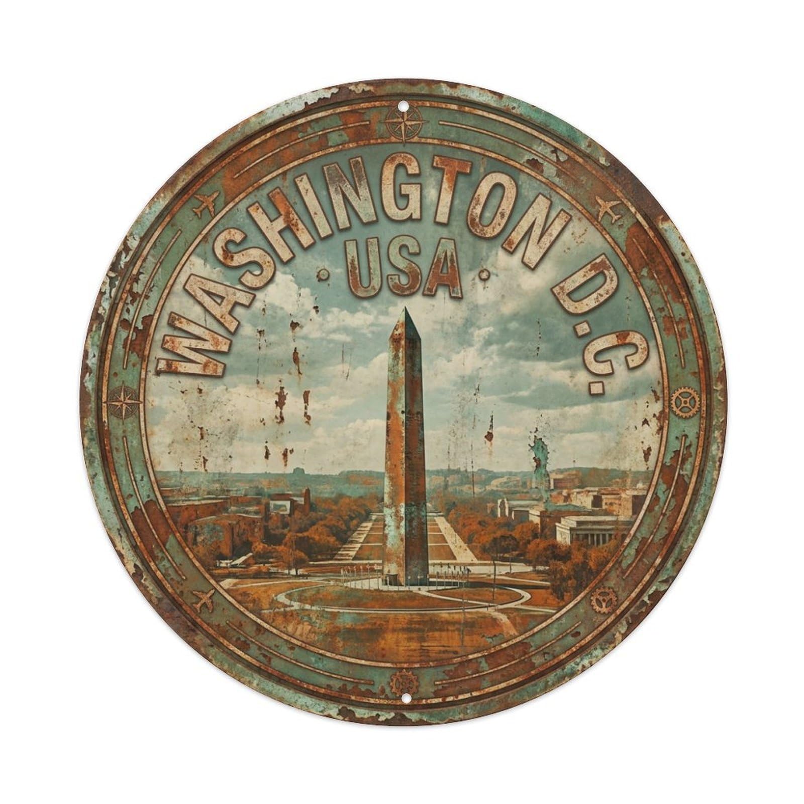 Tgrcjimh Style Metal Tin Sign Vintage Travel Usa Washington
