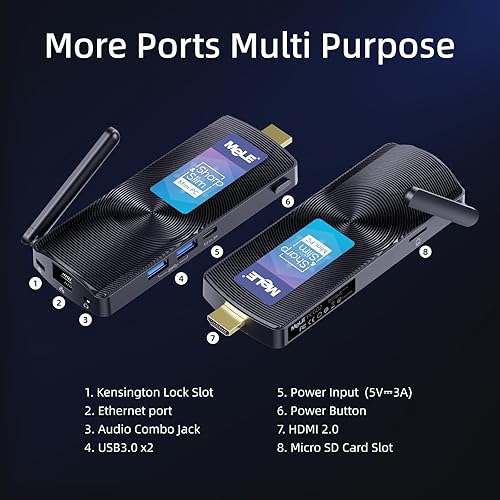 Miniatura 2 de MeLE Mini PC Stick sin ventilador PCG02 Windows 11 Pro Celeron J4125 8G LPDDR4 128G eMMC computadora de escritorio pequeña soporte 4K HDMI, 2.4G5.0G