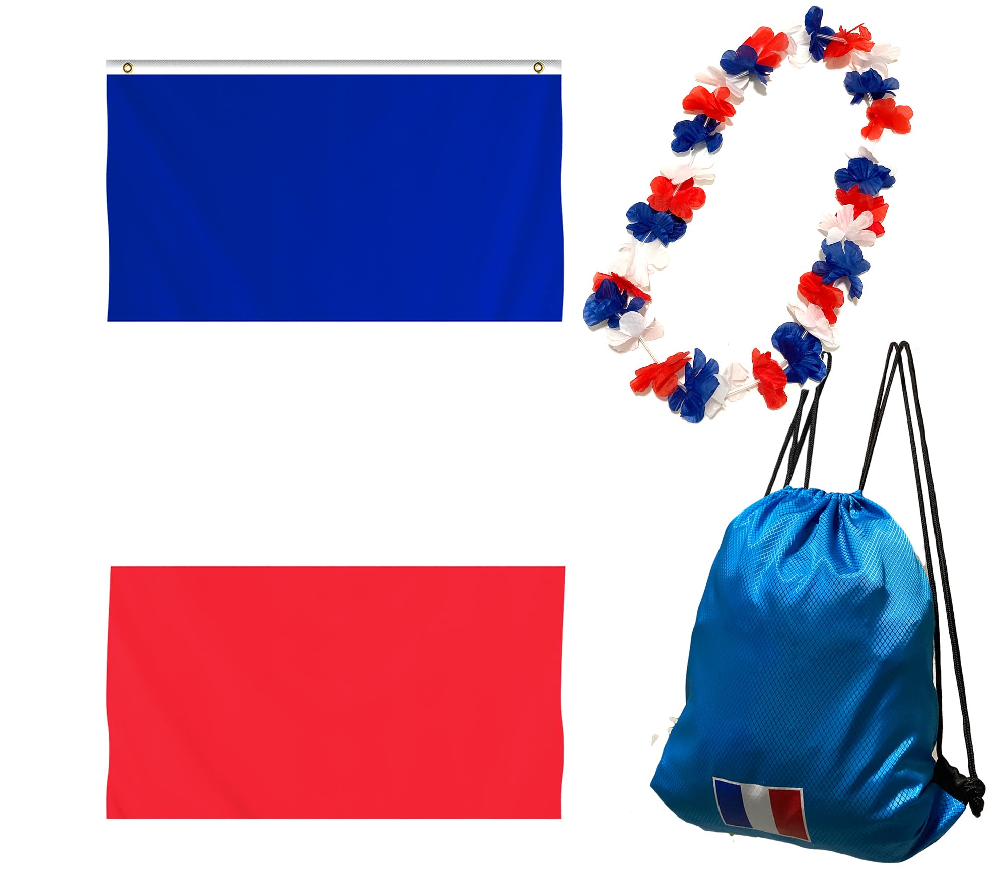 INQUARK Fanpaket Deutschland – Mit Turnbeutel, Hawaii-Kette & Fahne – Perfekt Für WM, EM Oder Fußballpartys