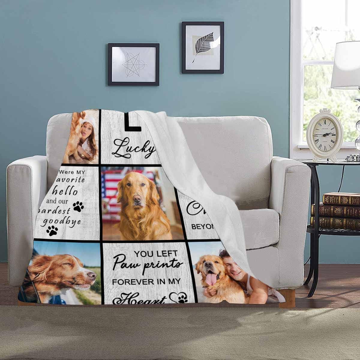 review MyPupSocks Custom Pet Memorial Gifts, in Loving Memory of Dog Bed Blanket Personalized Dog Photo Blanket in Memory of Dog Throw Blanket for Sympathy Remembrance Loss of Dog Gifts 60x80