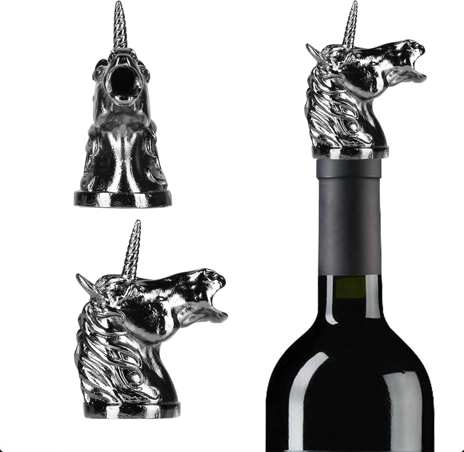 Pour People's Market Unicorn Wine Aerator - Decanter Pour Spout - Wine Accessories - Red Wine - Liquor - Great for Halloween and Wine Parties - Unique Goth or Christmas Gift for Wine Lovers