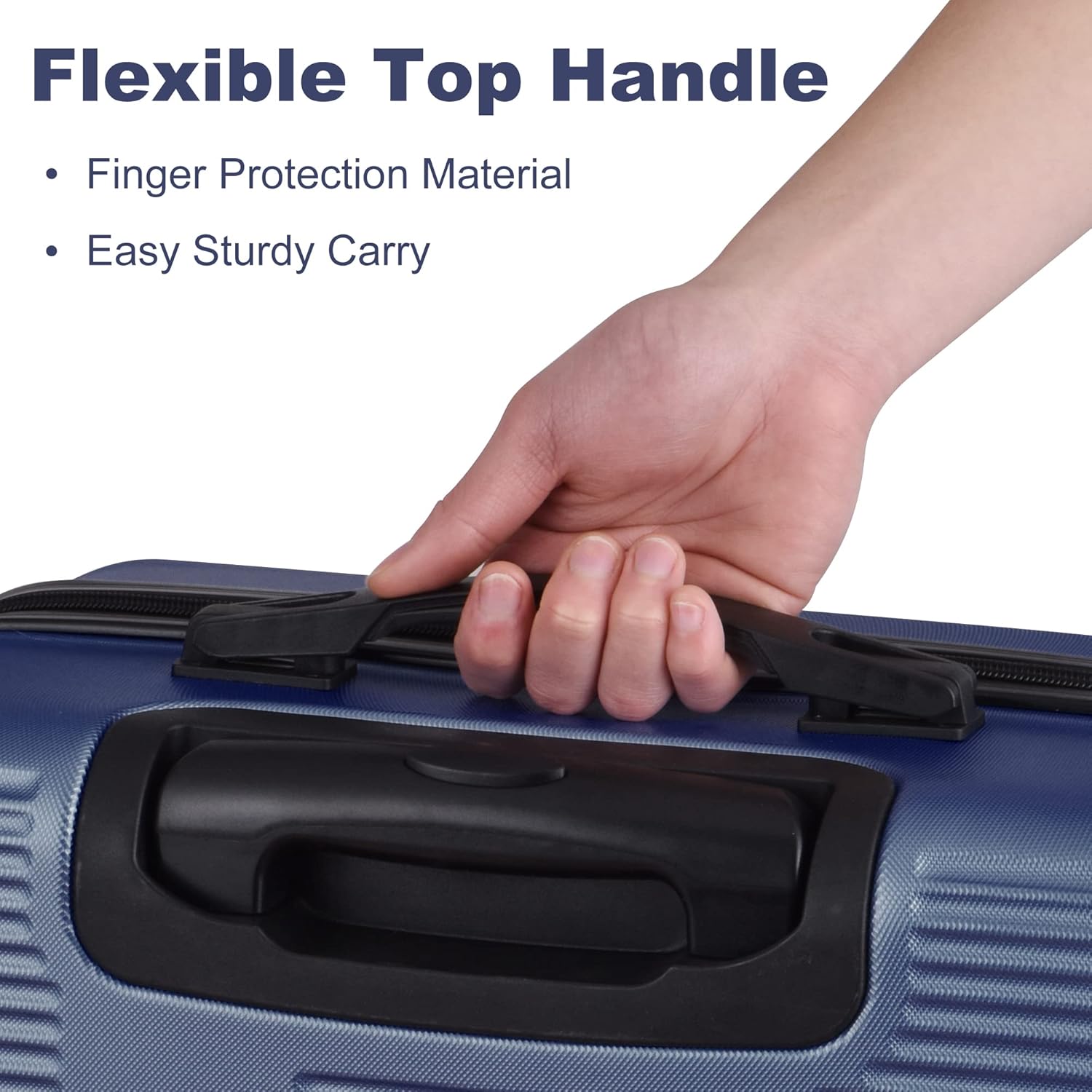 review 3 Piece Luggage with TSA Lock ABS Durable Lightweight Suitcase with Hooks, Spinner Wheels Cross Stripe Luggage Sets 20in/24in/28in