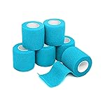 FriCARE Self Adhesive Bandage Wrap, Medical Tape in First Aid Kit, Cohesive Bandages for Wounds Sport Vet, 2 Inches X 5 Yards 6 Rolls, Cobalt Blue