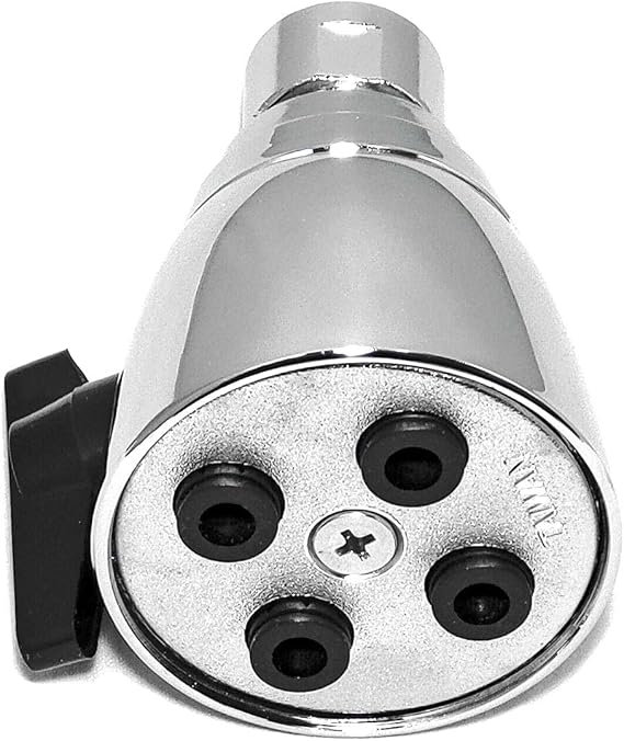 Shower Head Solid Brass Construction with Spray Side Controller, 2-1/8 Inch Face