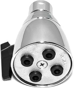 Shower Head Solid Brass Construction with Spray Side Controller, 2-1/8 Inch Face