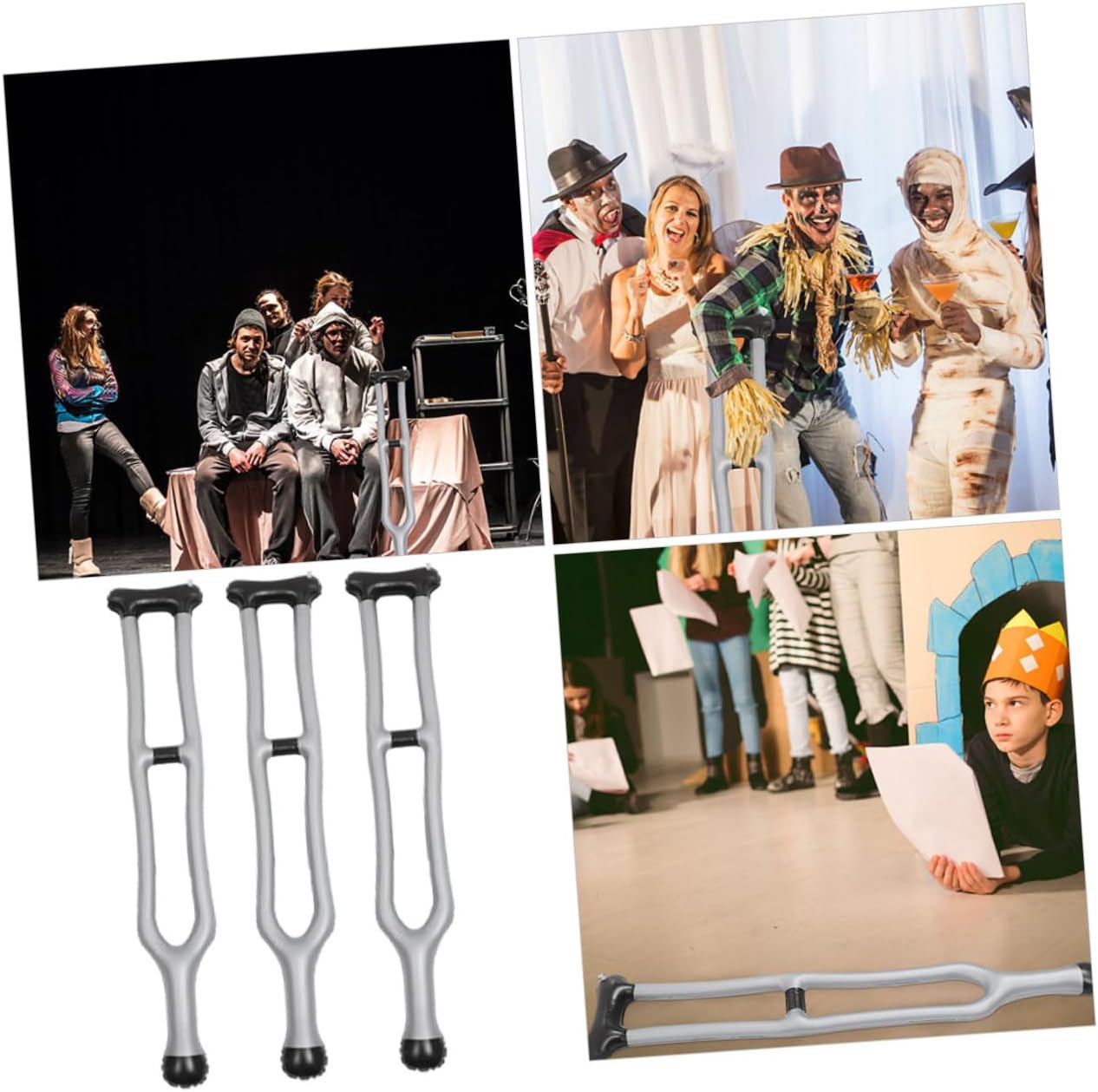 Inflatable Crutch Toy Pvc Walking Stick Prop for Stage Performance Kids Party Cosplay Accessories 49 Inch