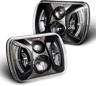 AUDEXEN 7x6 5x7 LED Headlights Compatible with Jeep Wrangler YJ Cherokee XJ with Square Headlamps, Unique Design for Middle, DOT Compliant, 2 PCS