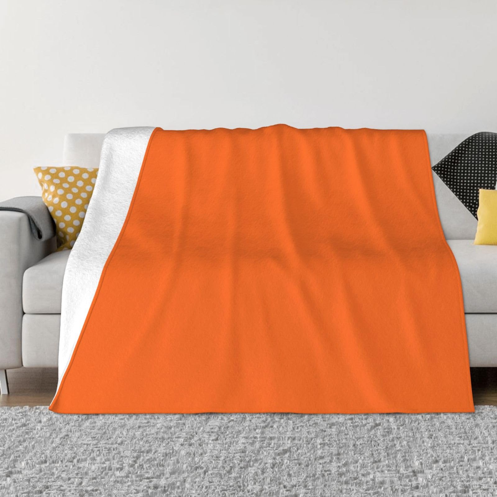Couverture de canapé chaude flanelle orange 152x203 cm pour un salon cosy