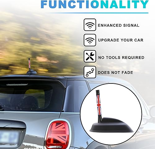 Miniatura 4 de TOMALL Decoración de antena de automóvil compatible con cubierta de antena Mini Cooper, repuesto de antena Union Jack para Cooper S Countryman