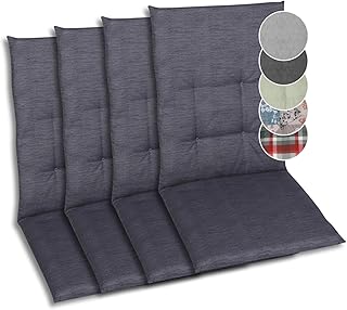 Bequeme und attraktive Polsterauflagen für Mittellehner-Gartenstühle (4er-Set, Uni anthrazit, Mittellehner)