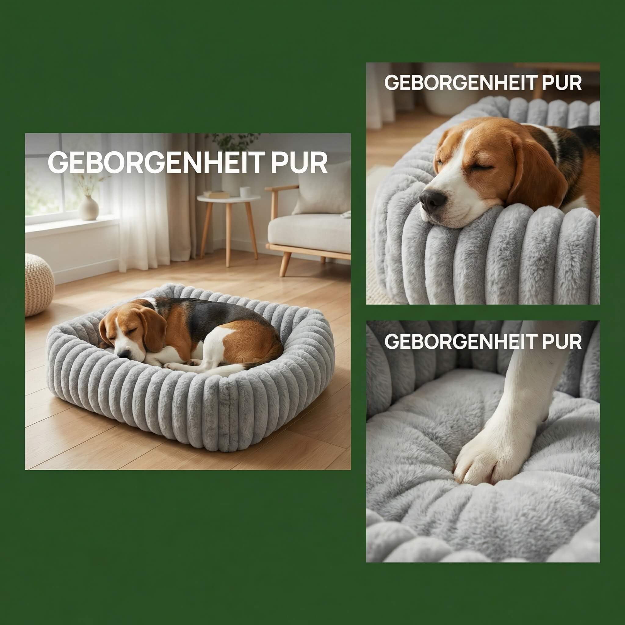 Hundebett kleine Hunde & Katzenbett, Grau, S 50x48x15 cm