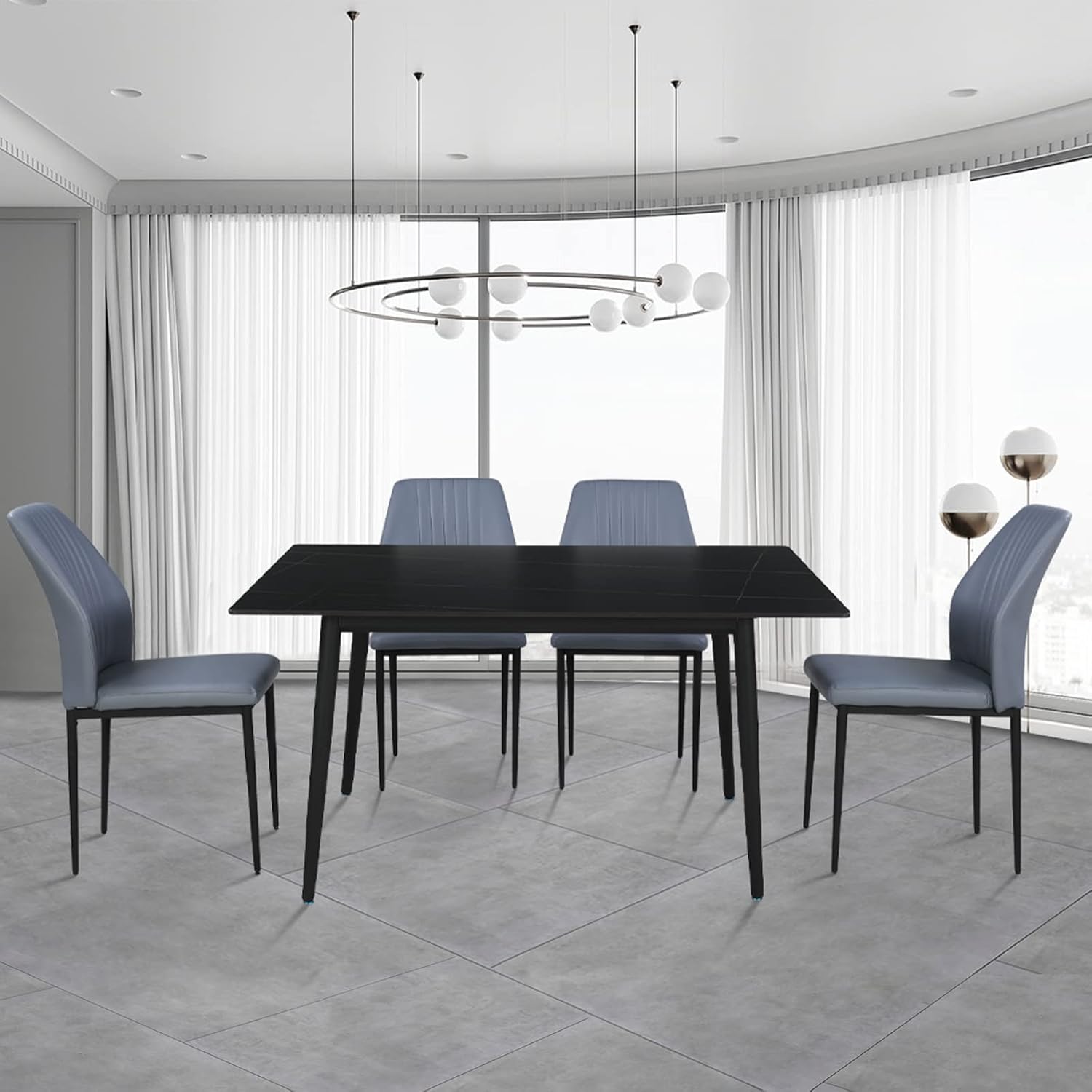 HIPIHOM Set of 2 Dining Chairs,Modern Kitchen & Dining Room Chairs,Armless Upholstered Dining Chairs in Faux Leather Cushion Seat and Sturdy Metal Legs,Beige - Chairs