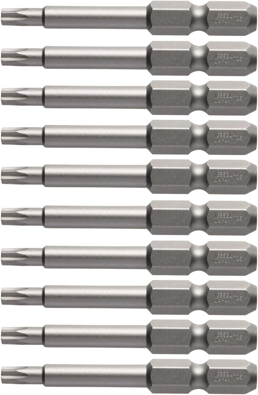 Vessel V5 ZP Torx Bit T1.0 x 2.6 inches (25 x 65 mm), Set of 10