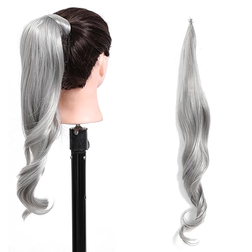 Extensión de cola de caballo flexible envolvente, extensión de cabello rizado largo y rizado, extensiones de cabello para mujeres y mujeres, uso