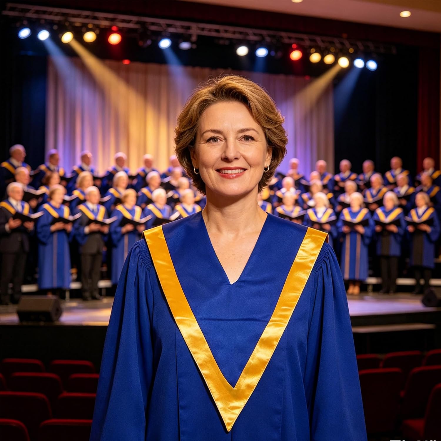 Satin V-shape Choir Stole for Men and Women, Reversible V-neck Stole with Versatile Unisex Fit, for Graduation Ceremonies and Religious Events