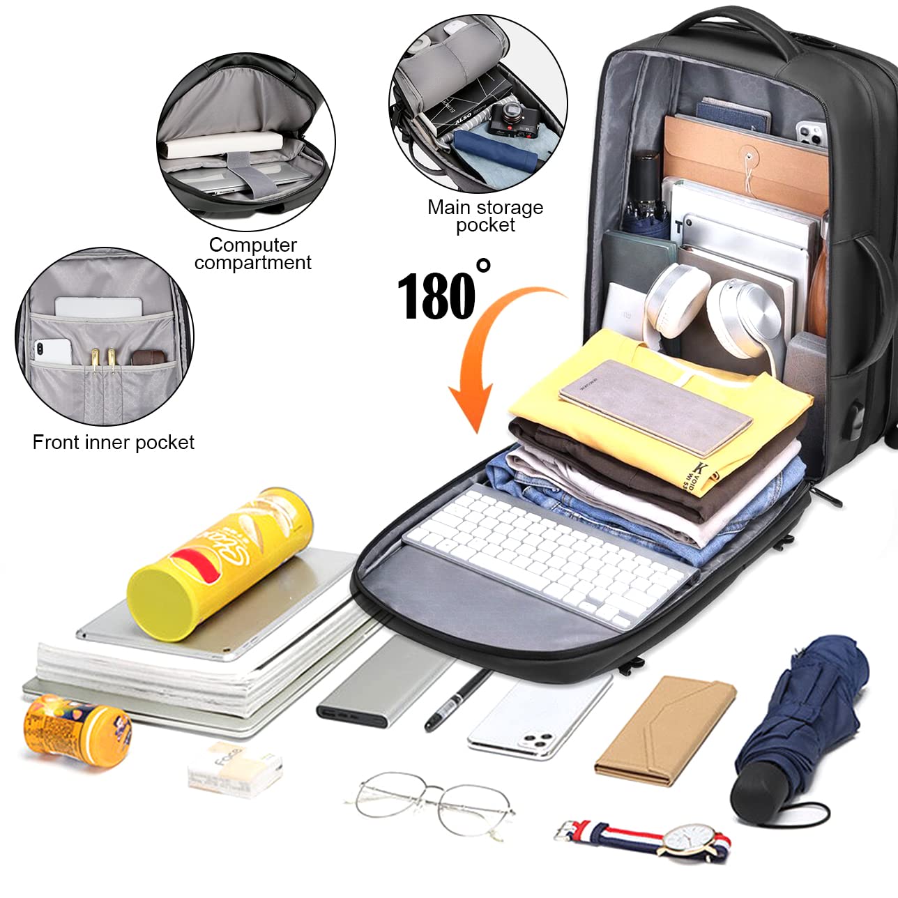 COSCOOA 17 inch Laptop Business Travel Backpack 18x14x8Inch 40L Flight Approved Carry On Backpack Large Luggage Weekender Bag