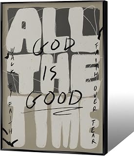 God Is Good All The Time Poster Vintage Christian Scripture Canvas Wall Art Modern Neutral Religious Aesthetic Pictures For Living Room Bedroom Church Wall Decor 12x16in Unframed