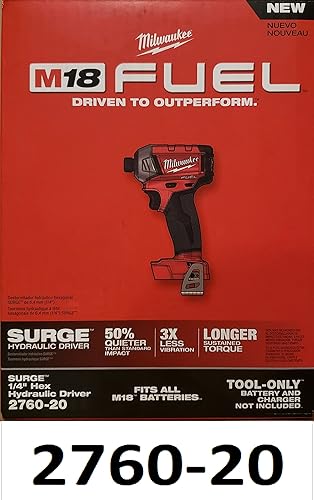 Milwaukee M18 FUEL SURGE - Destornillador de impacto hexagonal de 18 voltios de iones de litio sin escobillas de 1/4 pulgadas (solo herramienta)