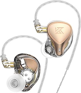 KZ ZEXPro Electret Electrostatic Driver &Dynamic Driver &Balanced Armature Driver Triple Hybrid Driver HiFi in Ear Earphone ZEX Pro Earbuds with Detachable Silver-Plated Cable (Without Mic, Pink Gold)