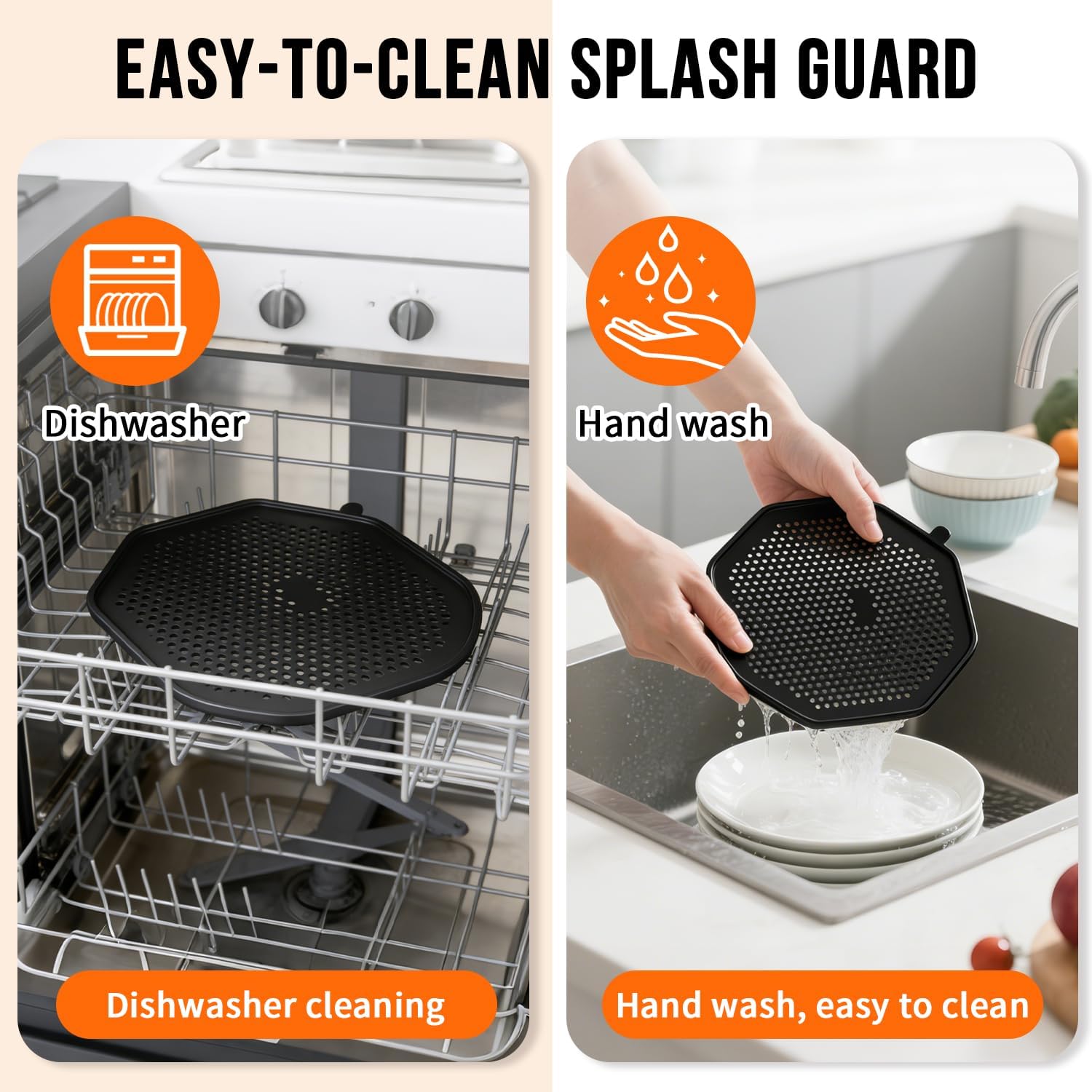 2 Pcs Air Fryer Splatter Screen for AS101DG Air Fryer, Reusable Heat-Resistant Oil Splash Guard, Glass Air Fryer Accessories