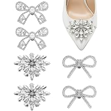 6PCS Rhinestone Shoe Clips for Women, 3 Pairs Elegant Crystal Shoe Charms, Detachable Shoe Jewellery Accessories for Wedding Prom Party High Heels Flats Sandals