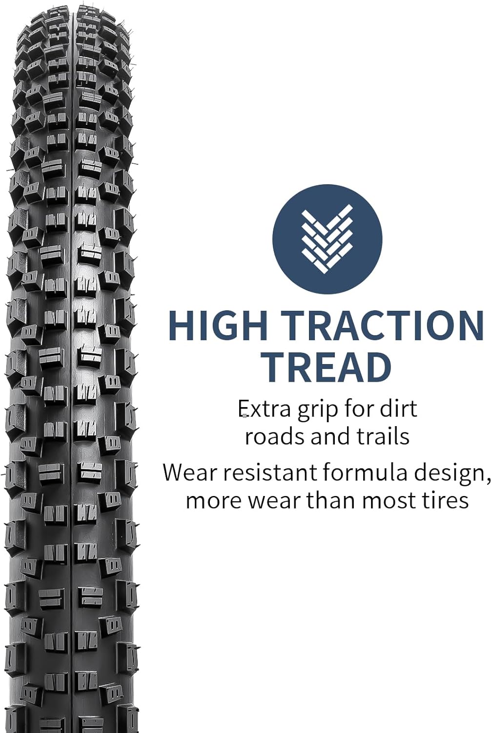 26" Lightweight Bike Tires 26x2.25 57-559 120TPI Nylon Puncture Resistant Tires Compatible Mountain Bike Tires 26x2.20 26 x 2.25 26x2.30 2-PCS (Y-581)