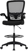 Vista 1 de PayLessHere Ergonomic Drafting Chair Tall Office Chair High Adjustable Standing Desk Chair with Lumbar Support Mesh Back Footrest Flip-Up Arms for