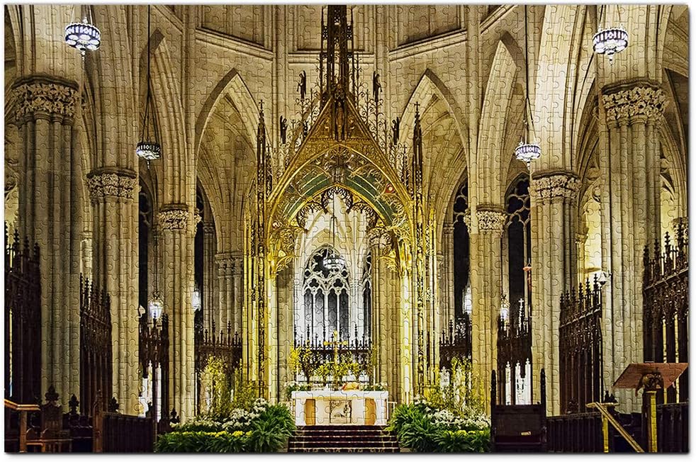 USA America St. Patrick's Cathedral New York Jigsaw Puzzle 1000 Piece Travel Souvenir Wooden