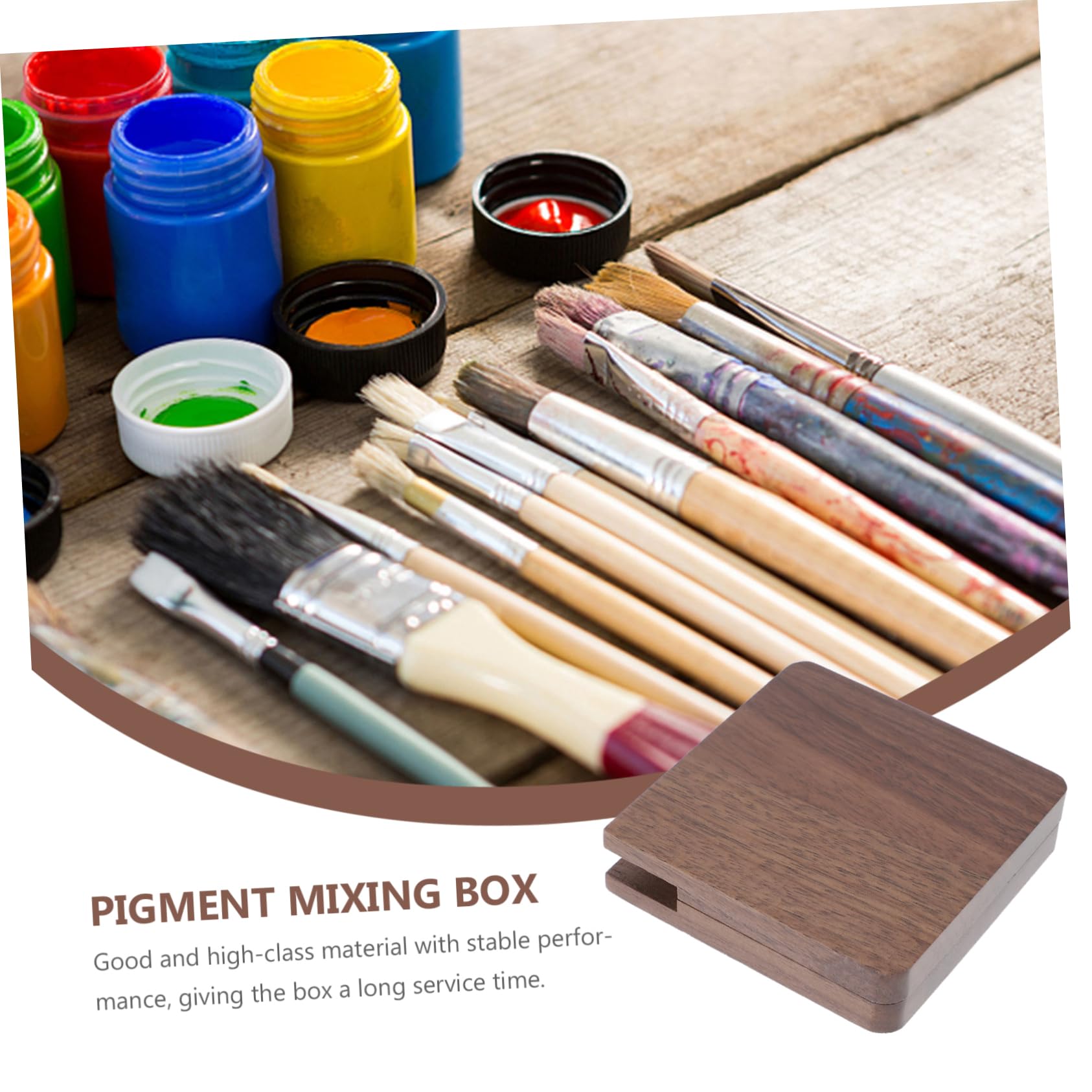 SHINEOFI 2pièces Boîte à Pigments Aquarelle Bois Portable avec Couvercle Palette De Peinture Compartiments pour Artistes Et Étudiants Idéale pour Voyage Et Créativité