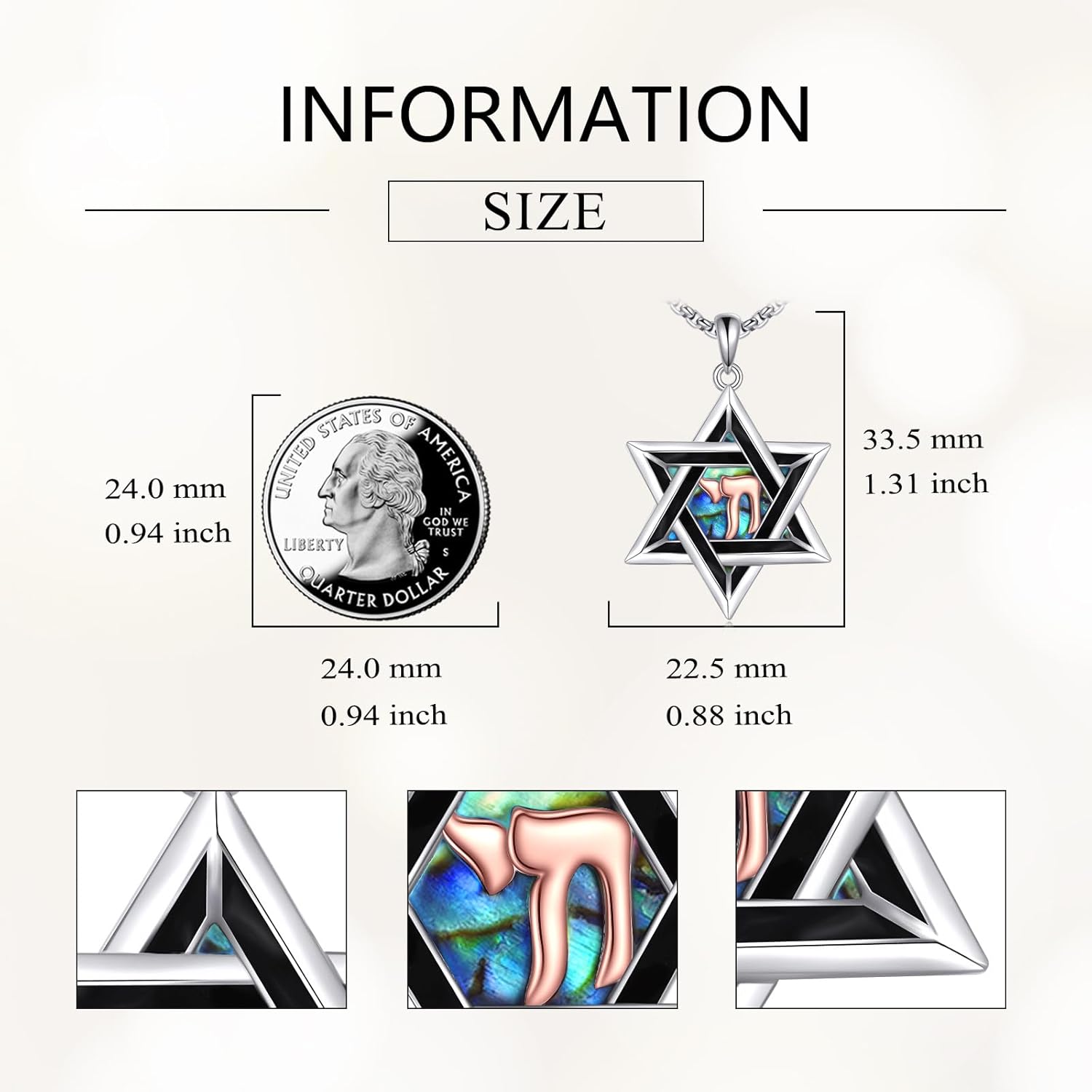 Star of David Necklace Sterling Silver Jewish Christian Jewelry for Women Men - Image 3