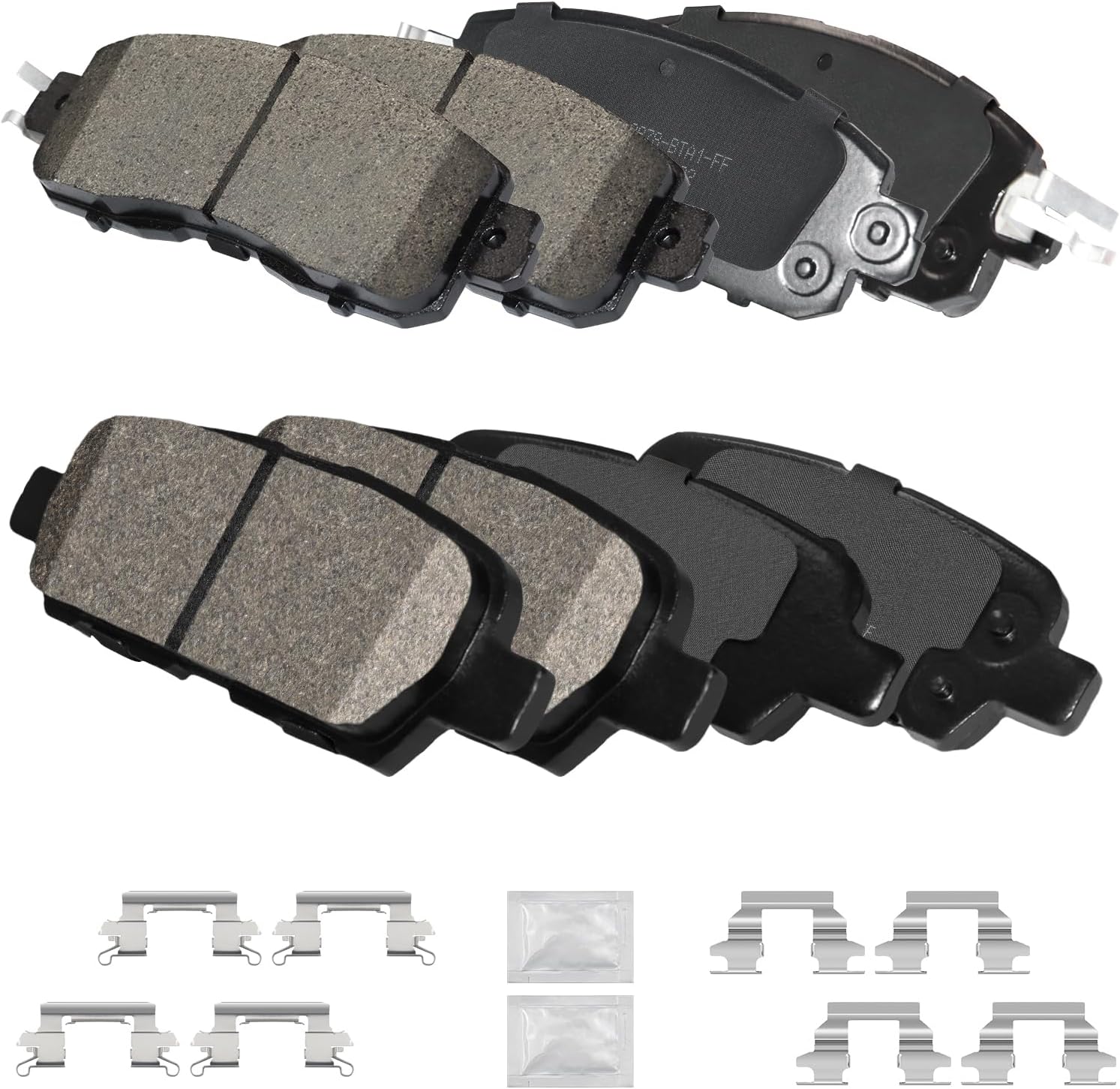 Ceramic Disc Brake Pads Kits Front and Rear, Fit for 2013 2014 2015 2016 2017 2018 2019 2020 2021 2022 2023 Nissan Altima, 2014 2015 2016 Nissan LEAF (D1650 D905)