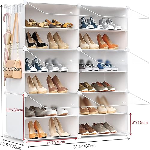 Miniatura 3 de Almacenamiento de zapatos, organizador de 24 pares para armario con estantes de puerta, armario, entrada, pasillo, dormitorio
