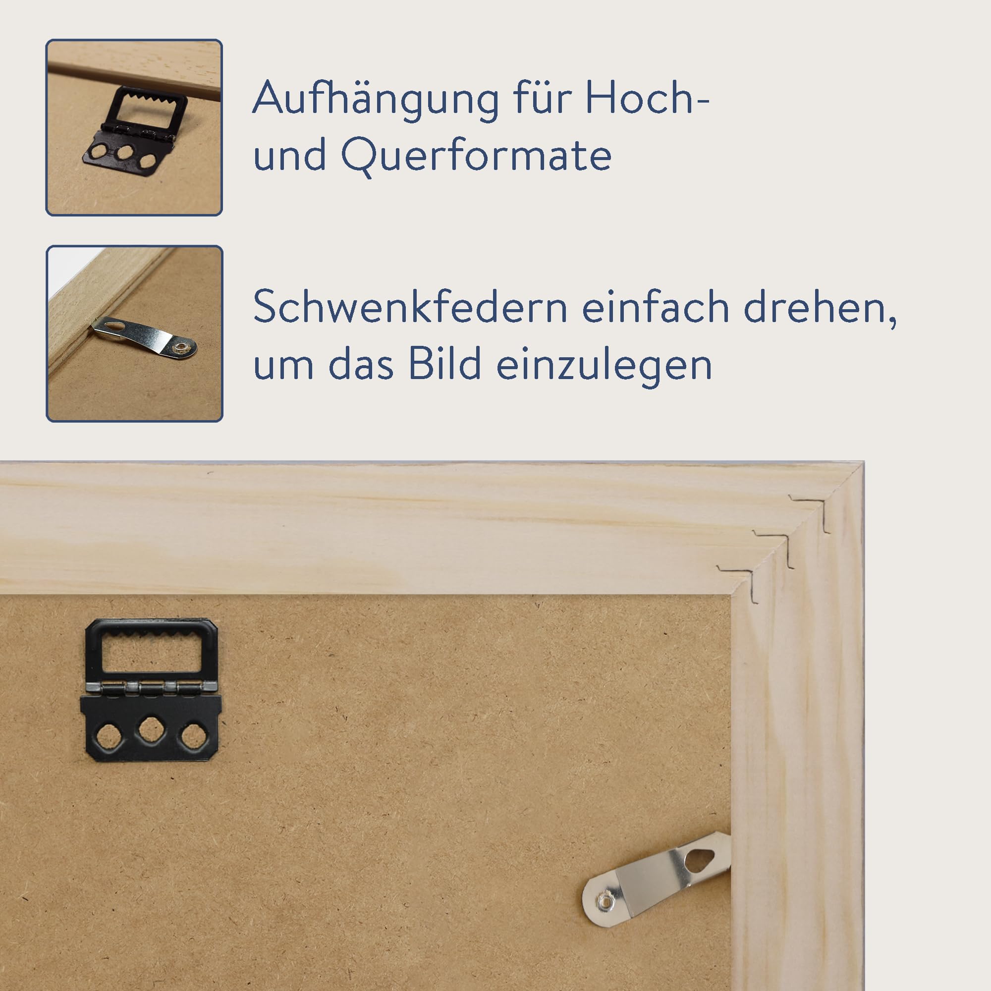 WANDStyle Bilderrahmen 50x70 Eiche, rustikaler Bilderrahmen Holz 50x70 cm | Hochwertiger Holzbilderrahmen, Posterrahmen zum Aufhängen, Rahmen 70x50 cm, Fotorahmen H750 - Made in Germany
