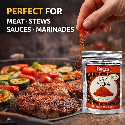 Miniatura 5 de Rudca Food Dry Adjika - Mezcla de especias tradicionales georgianas, condimento aromático en polvo, mezcla de hierbas de ajo, 1.59 oz