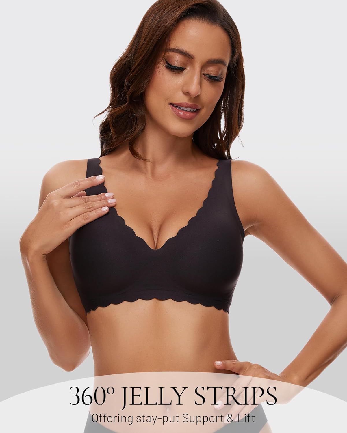 Deep V Petal Bras for Women No Underwire Soft Wireless Bras Comfort Seamless Bralettes with Extender - Image 5