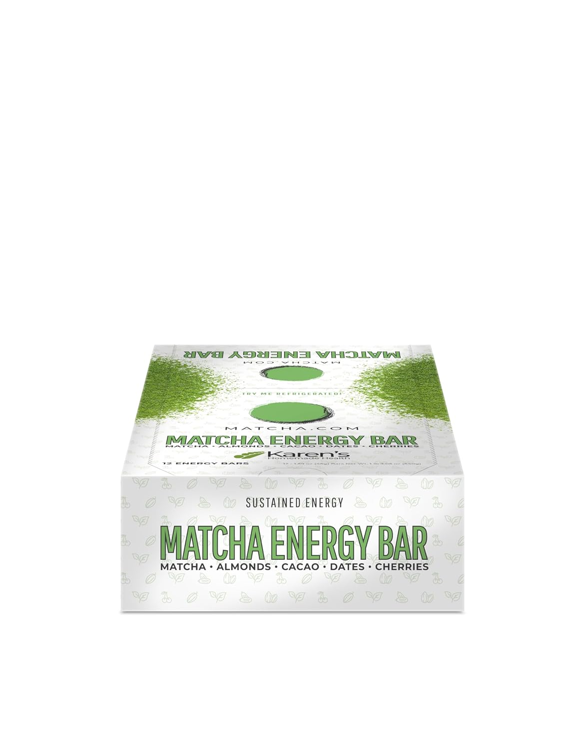Matcha Energy Bar by Karen Malkin Health | 12 bars per box | Organic | Chocolate | Gluten-Free | Paleo | 6g Protein | 2-Day Shipping