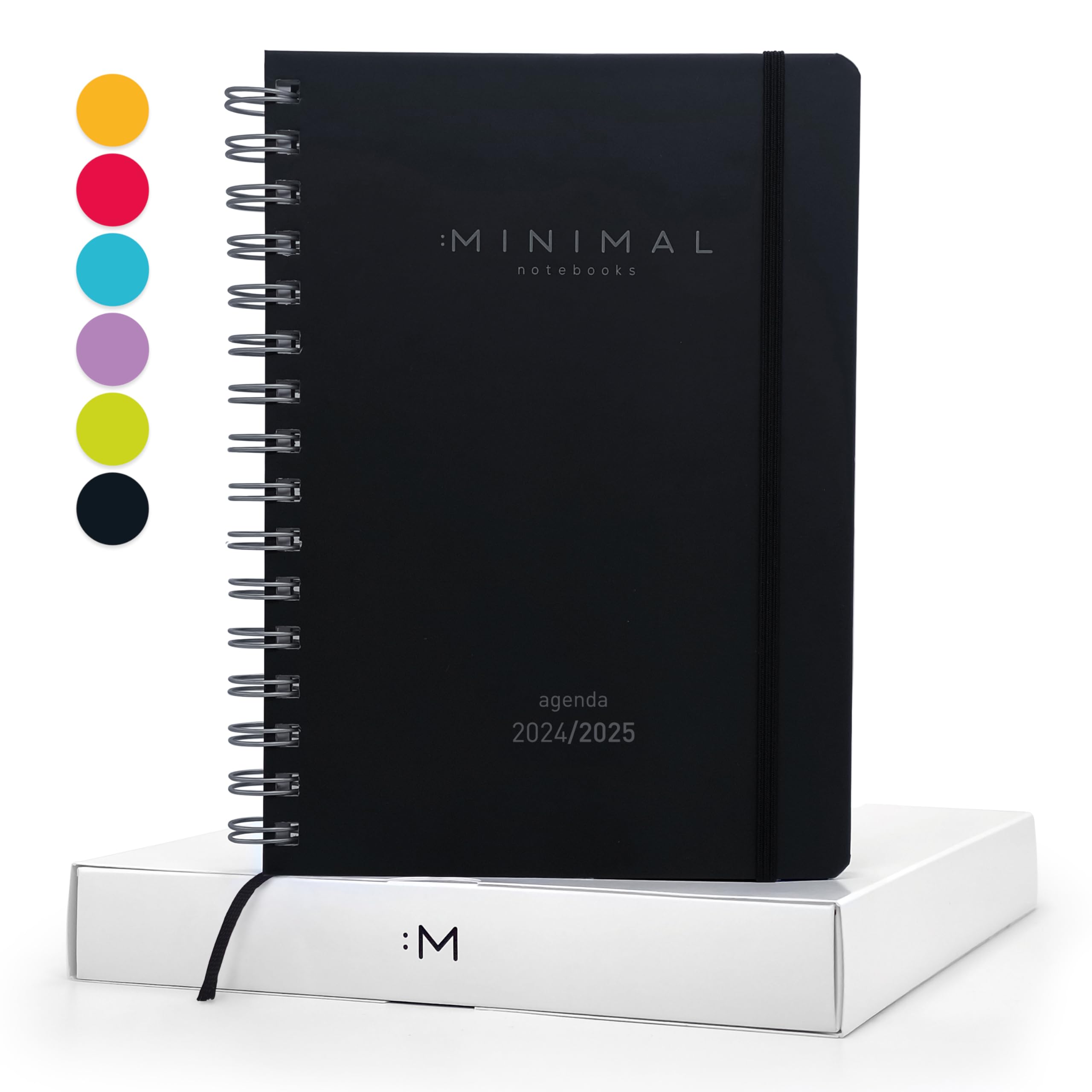 MINIMAL Agenda 2024 2025 Semana Vista A5 - Julio 2024 a Junio 2025 – Agenda Escolar con Planificador Semanal, Mensual y Anual - Weekly Planner - Agenda Semanal con Calendario 2024-2025 - Español