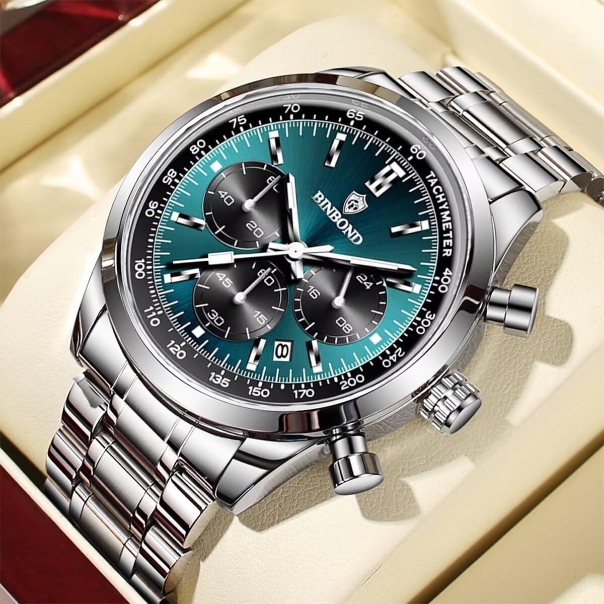 Watch for Men Quartz Men's Watches Luxury Luminous Waterproof Chronograph Wristwatch Calendar Stainless Steel Clock - Image 2