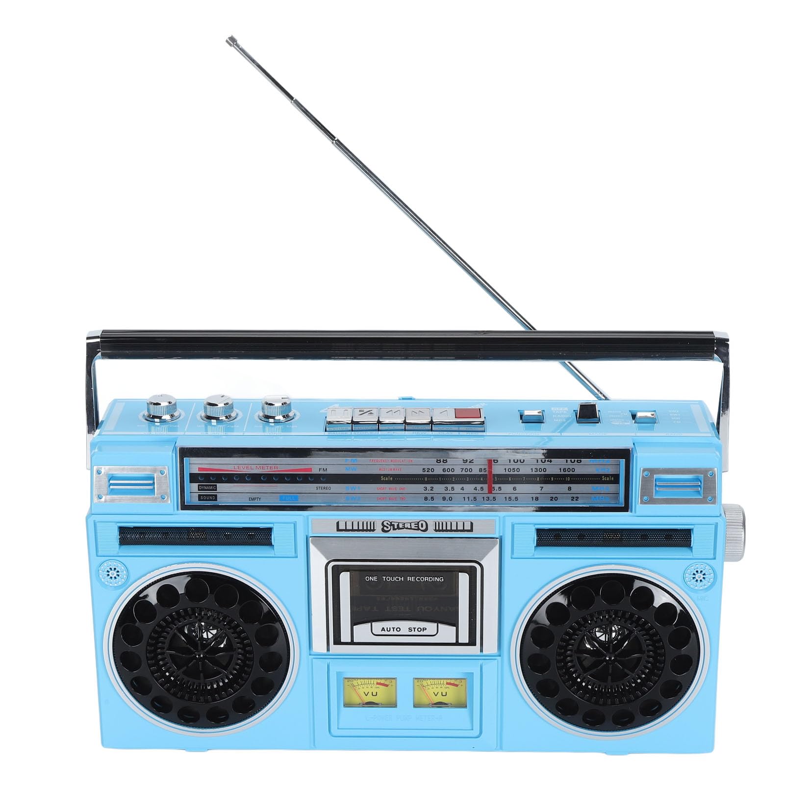 Cuifati Reproductor de Casete Retro, Bluetooth FM MW SW1 SW2 Grabadora de Radio con Dial de Agudos Refuerzo de Graves Reproducción de Tarjeta de Memoria USB, para Niños Mayores